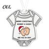 Durable Acrylic Hanging Decors 2D Christmas Round Ornaments, Santa Snowflake Reindeer Tree Ceiling Decorations Decorations, Reusable Pendants