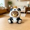 Cute Bear in Panda Coat Sculpture Ornament, 3D Printed Collectible Figurine, Desktop, Car & Home Decor, Easter Festival Decorati