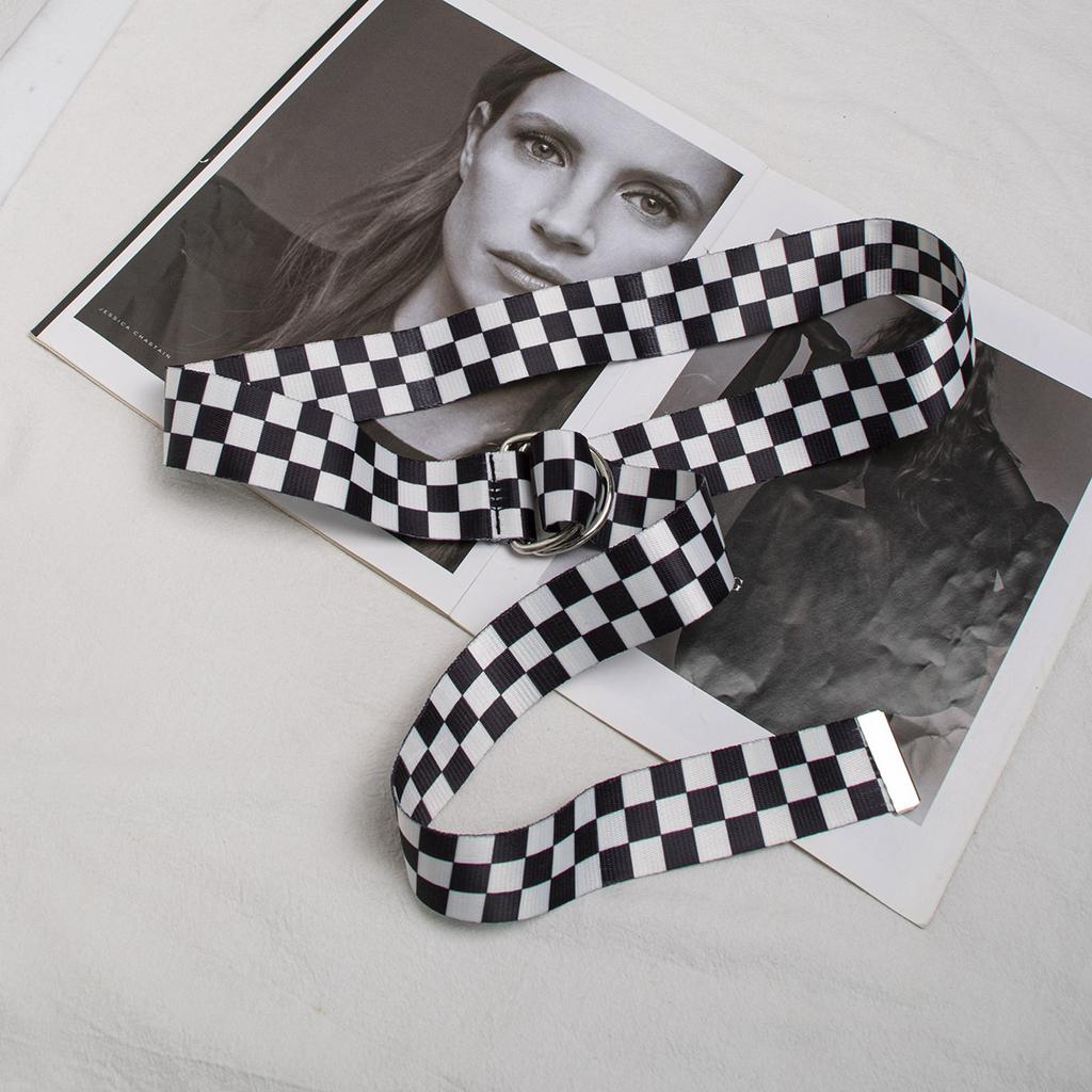 Women's Casual Versatile Printed Soft Canvas Belt Striped Polka Dot Letters Spring and Summer Clothing Accessories Belt Women's Belt