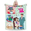 Crayon Shin Chan as Action Kamen Blankets Fleece Summer Air Conditioning Manga Multi-function Throw Blanket for Home Couch Quilt