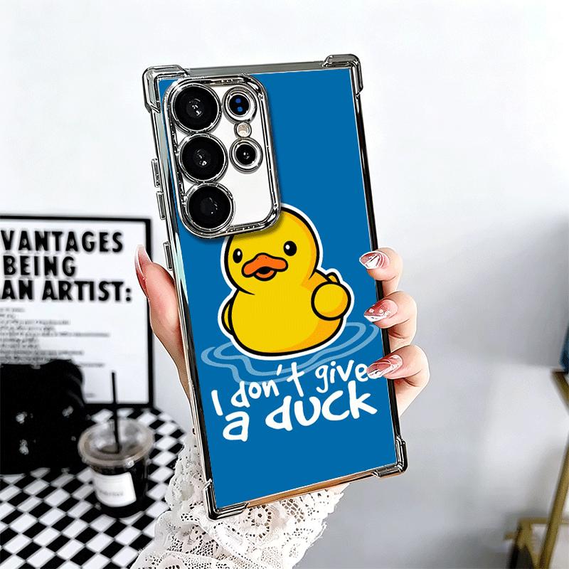 Забавный Милый Мультяшный Утенок Покрытие Чехол Для Телефона Для Samsung Galaxy S24 S25 FE S26 Edge S23 Ultra S22 S21 Plus S20 Противоударный Подушка Безопасности C