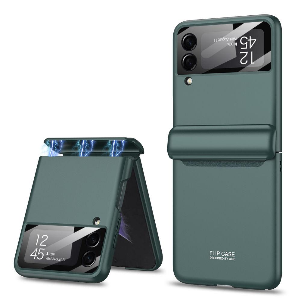 Для Samsung Galaxy Z Flip 4 Магнитный чехол на шарнир с защитной пленкой для экрана Все включено Ударопрочный матовый чехол