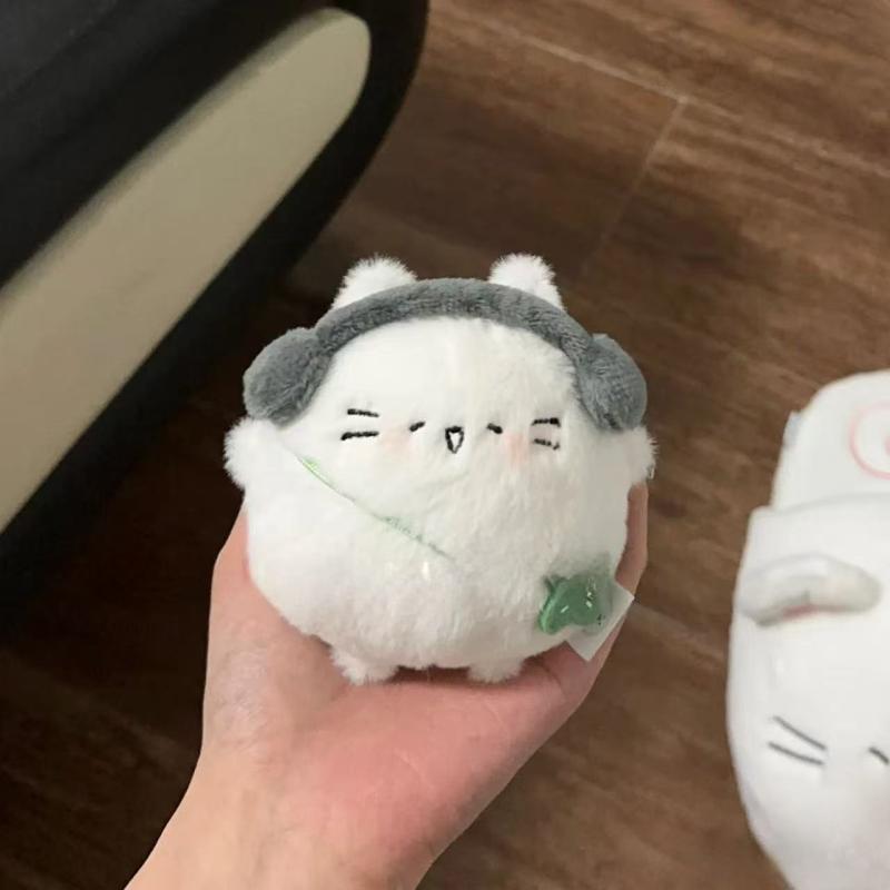 Милый мультяшный кот с клевером на удачу, плюшевая кукла, игрушка, кавайный плюшевый кулон-брелок, аксессуары для украшения сумки, рюкзака, подарки
