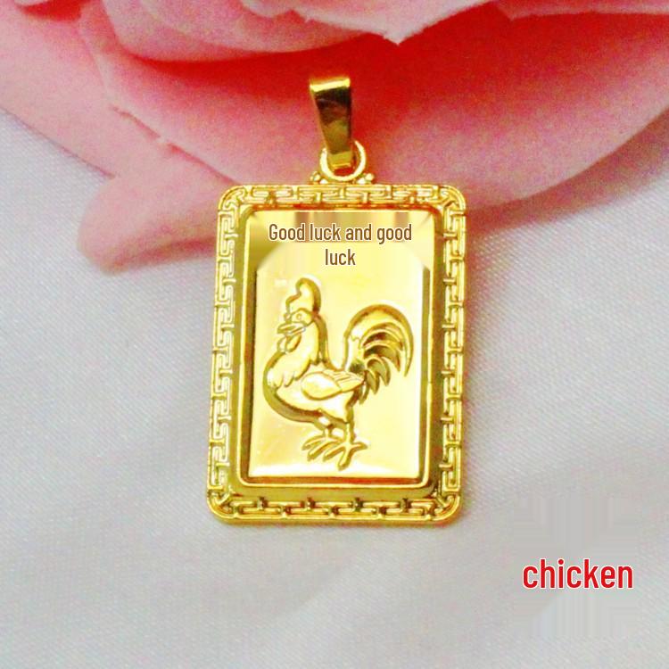 Подвеска Двенадцать Знаков Зодиака из вьетнамского песочного золота - Ювелирные изделия с позолотой из латуни - Абсолютно новые в наличии.