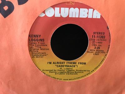 7-дюймовая пластинка KENNY LOGGINS - I'm Alright (Тема из "Гольф-клуб" 111317 Columbia 1980 Канада Рок Б/У