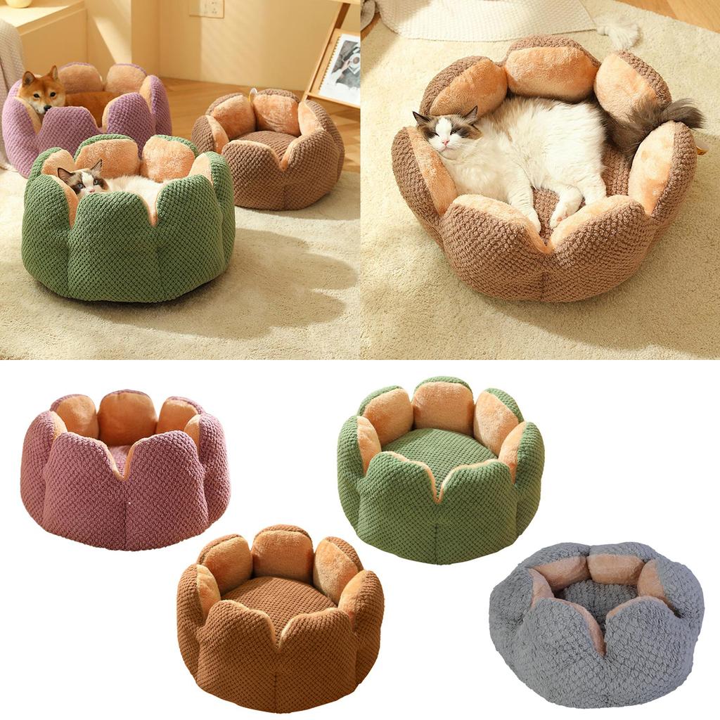 Кровать для собаки кошки в форме цветка кактуса Теплая Милая Лежанка для котенка Подушки Кошачий домик Очень мягкая Кровать для маленькой собаки Стираемая Кровати для кошек