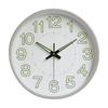 12 Inch Luminous Wall Clock Minimalist Round Quartz Clock for Bedroom Living Room Decoration Silver