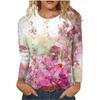 Новая женская футболка с круглым вырезом, длинным рукавом, свободного кроя, с принтом, женский топ