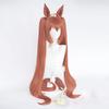 ABUNDANTDOODS Daiwa Scarlet-style Cosplay Wig, Heat-Resistant, 100cm, Disguise Wig, Cosplay Wig with Net and Comb, Orange (Wig, Ears, and Tail)