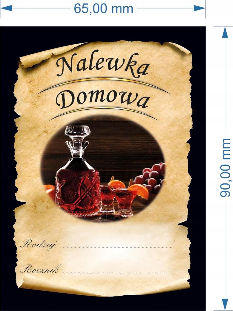 10X Etykieta Naklejka Nalewka Nalewki Domowe Gustowna Na Alkohol Butelki
