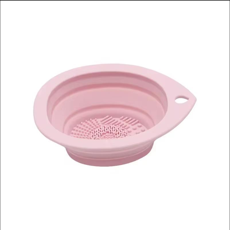 Silicone Makeup Brush Cleaner Folding Powder Puff Cleaning Bowl Eyeshadow Brushes Washing Soft Mat