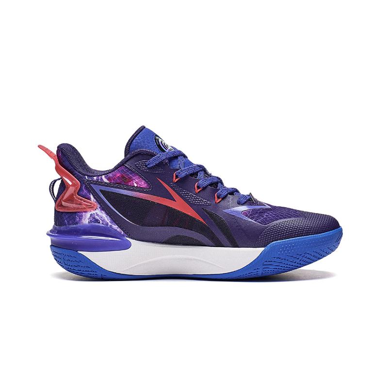 Li Ning Youth Pioneer Team 3.0 V2 Shock Absorbing Lightweight Rebound Low Top Basketball Shoes Kids Basketball Shoes Deep-Sky-Blue YKBT042-7