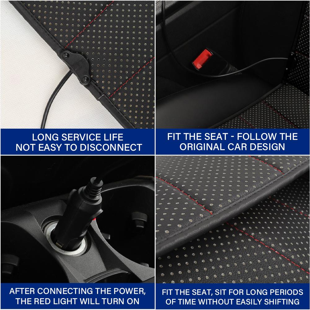 12V/24V Universal Heated Car Seat Cushion Digital Display Function Fast Heating Adjustable Temperature for Sedans SUV Trucks