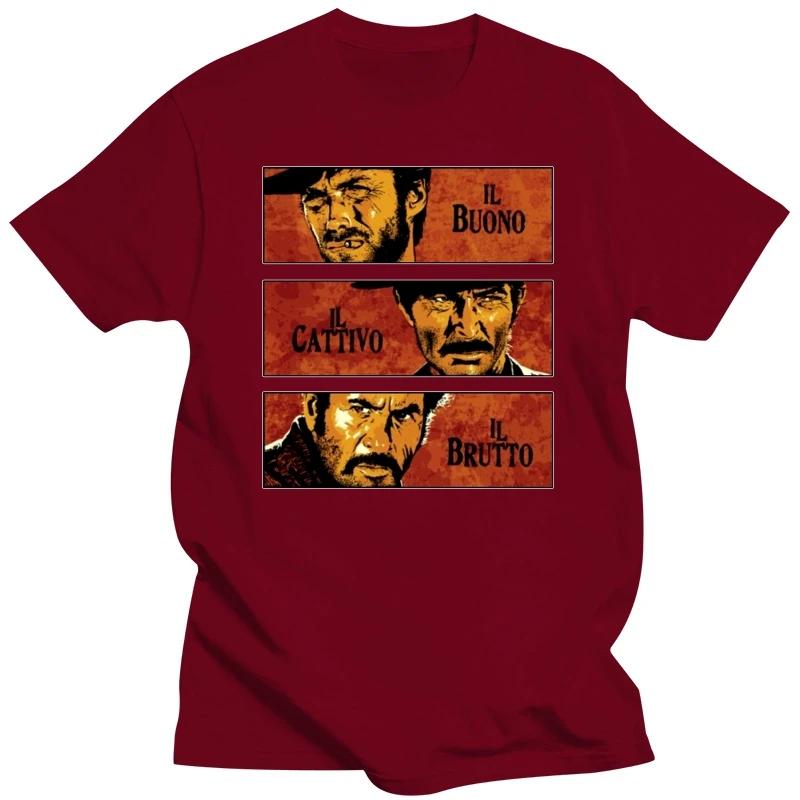 Винтажная футболка The Good The Bad And The Ugly Мужская футболка с коротким рукавом из чистого хлопка с принтом Il buono brutto cattivo Футболки Футболка с изображением телевизора