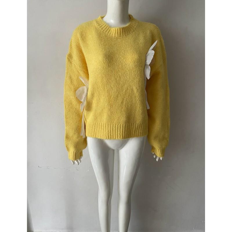 Gradient Striped Cropped Sweater Loose Fit Long Sleeve Fall Winter Street Style Knit Top