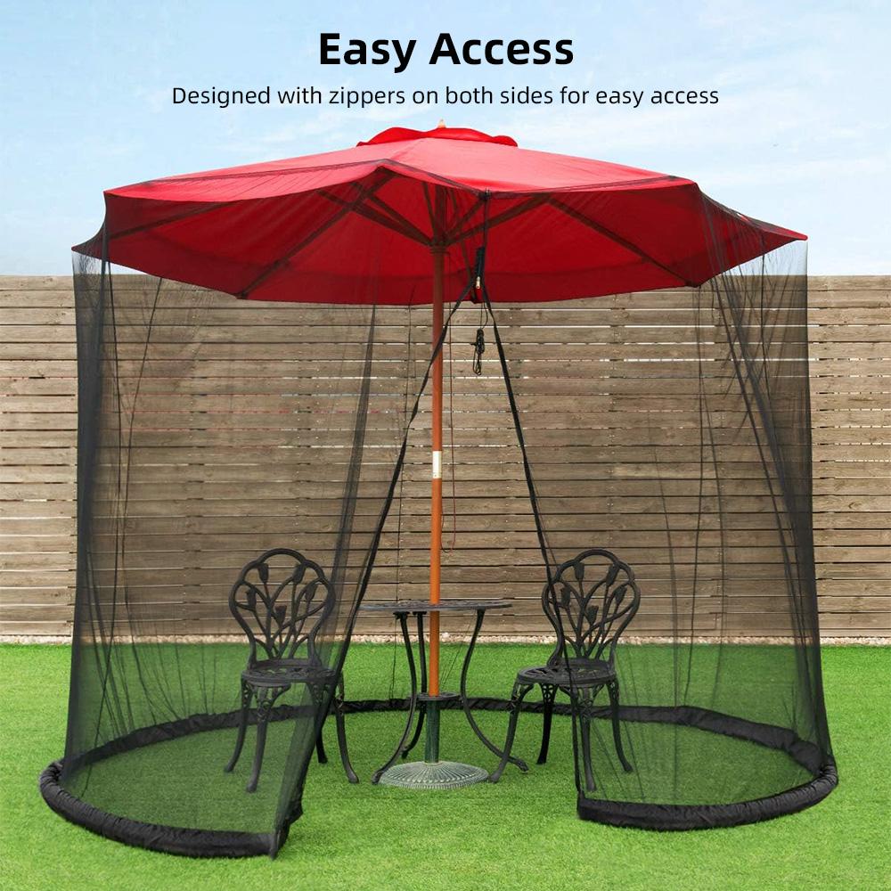 Москитная сетка для зонта на открытом воздухе для патио, крыльца - Москитная сетка для водопроводных труб на 7-11 футов