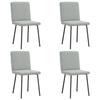 VidaXL Dining Chairs Set of 4 Light Grey Velvet 3315286