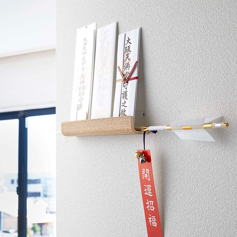 Yamazaki Jitsugyo God Bill Holder Pin for Plaster Board and Wood Screws Natural Approximately W25 X X H5 Cm RIN Simple Shinto Altar Bill Holder Hamaya