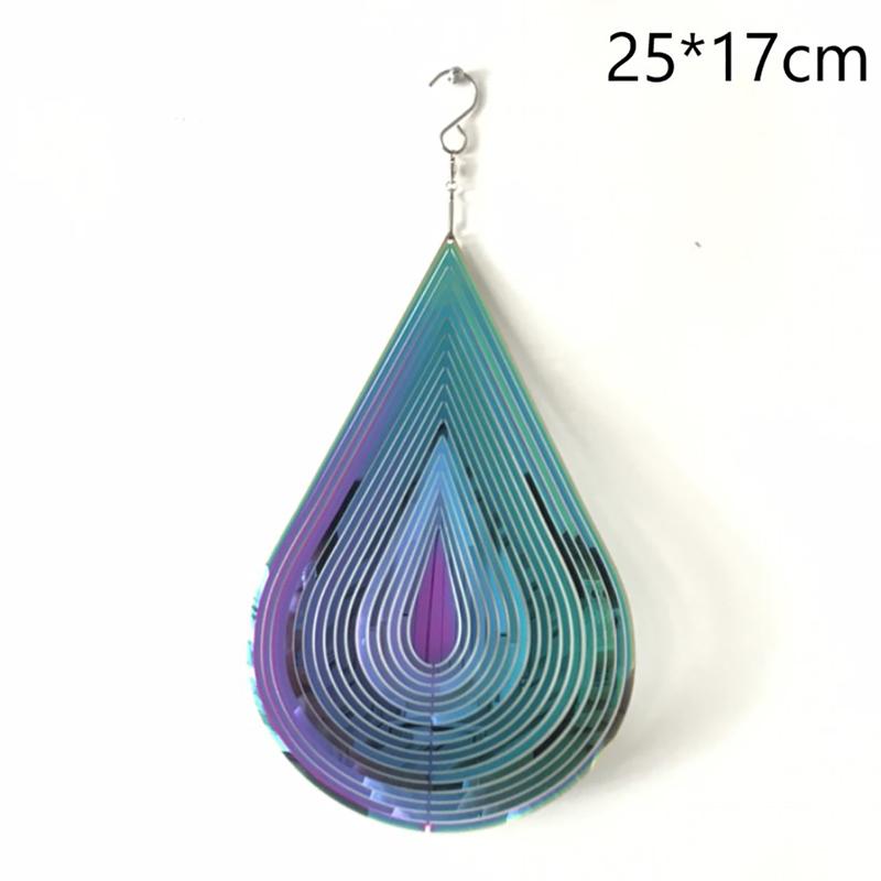 Beating Wind Spinner Drop Shape из нержавеющей стали 3D вращающийся колокольчик для музыки ветра