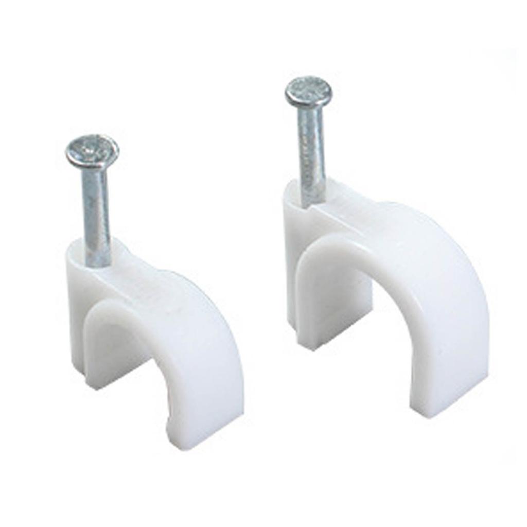 100 шт. 5 мм стальной гвоздевой зажим для круглого кабеля, фиксирующий зажимы для настенного крепления шнура