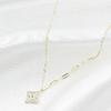 [Onoma] Onm Square Necklace Mother-of-Pearl Zirconia Daily Suit (32617418)