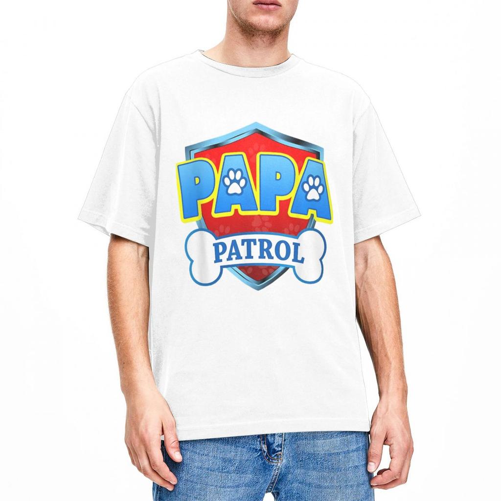 Funny Humor Funny Papa Patrol Dog T-Shirt for Men Women Crew Neck 100% Cotton Ca