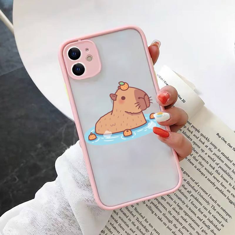 Чехол для телефона Be Happy Capybara с милым рисунком, матовый прозрачный для iphone 11 12 13 7 8 plus mini x xs xr pro max чехол