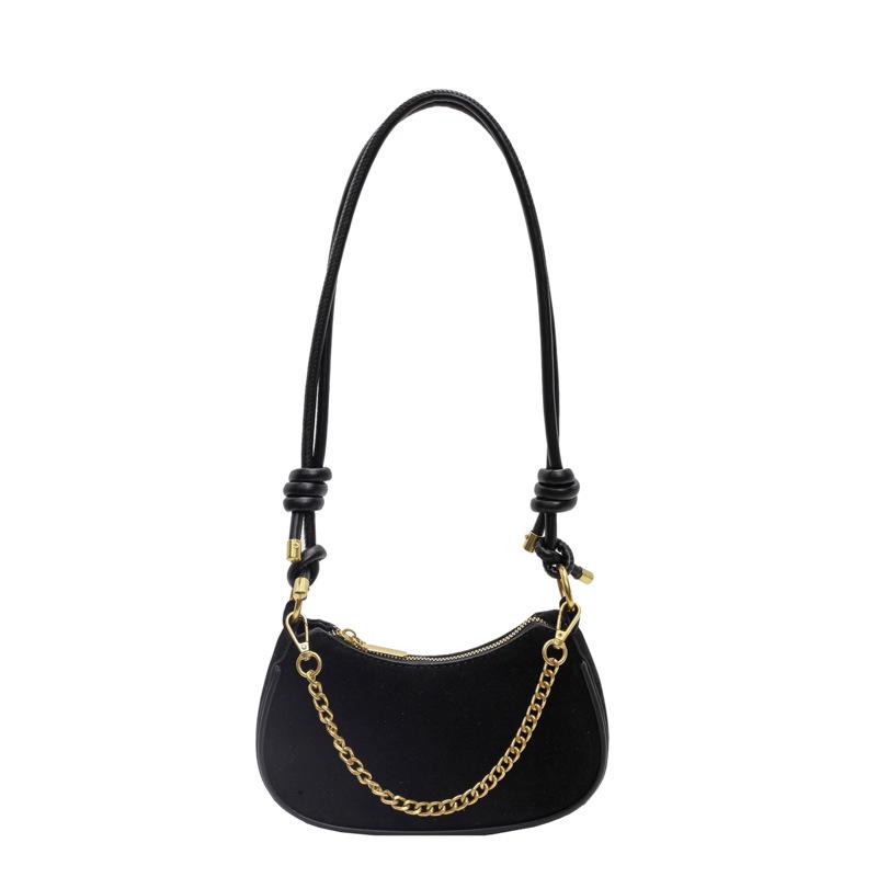 Women's Suede Chain Bags Versatile Zipper Bag Feminine Shoulder Bag Crossbody Bags Vintage Casual
