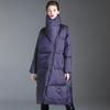 Autumn and winter new down jackets for women's long high-necked straight thin warm jackets thickened white duck down thickened for women