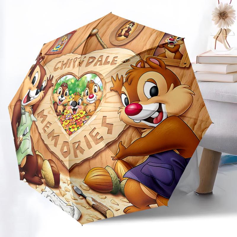 1 шт. Chip 'n' Dale's Heartfelt Memories Автоматически Открывающийся и Закрывающийся Складной - Хороший Выбор для Подарков, Модный и Удобный Зонт