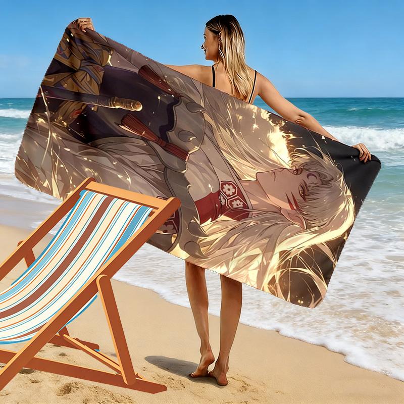 Sesshomaru 2D Flat Print Beach Towel, Large Soft Quick Dry Towel for Beach Camping SwimmingSSTJ0917131