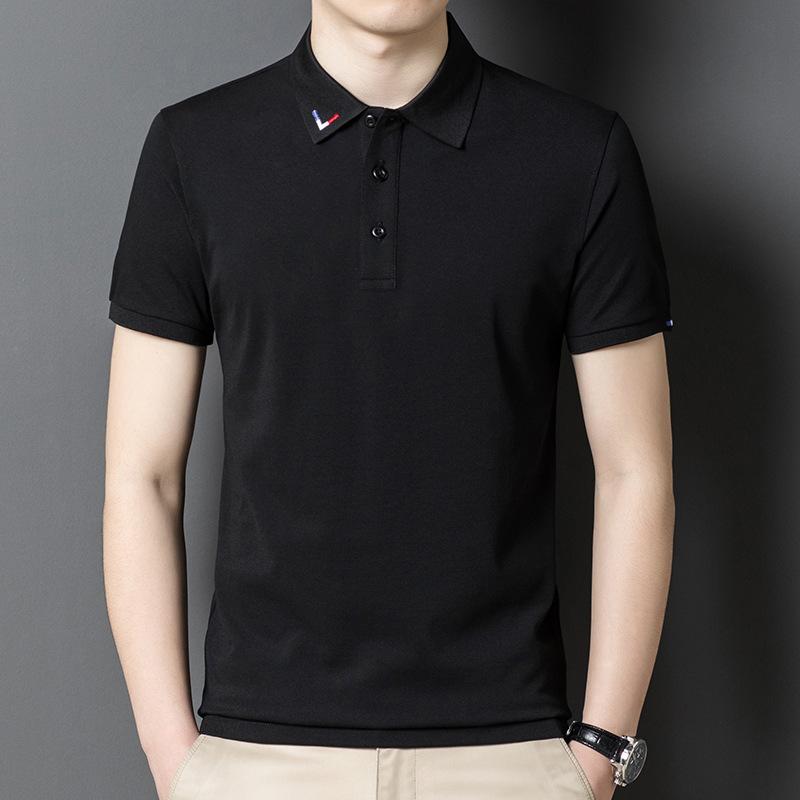 Новая мужская рубашка поло с коротким рукавом и вышивкой, летний трендовый свободный топ, средний и молодой рукав до половины