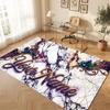Abstract Geometric Theme Crystal Velvet Floor Rug Personalized Custom Name Text Warm Carpet Home Decoration
