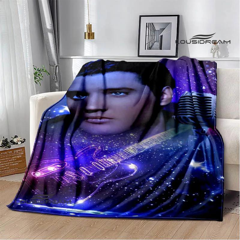 E-Elvis-Presley Retro print blanket blankets for beds Picnic blankets Flange blanket Soft and comfortable blanket birthday gift