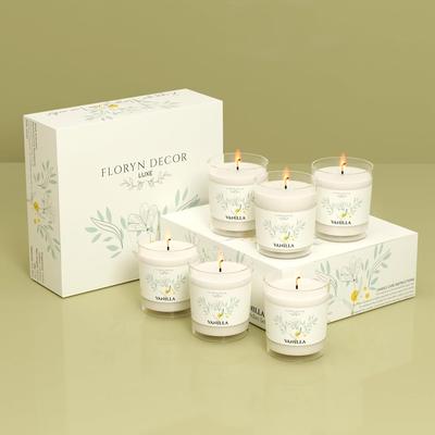 Свечи из соевого воска Decor Luxe с ароматом ванили для домашнего декора | Набор ароматических свечей из 6 штук, каждая