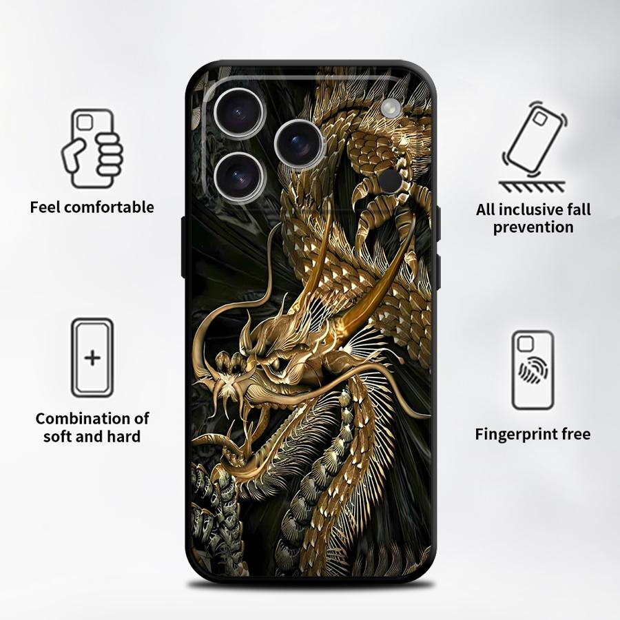 Чехол 'Тигр и Дракон' для Apple iPhone 17 Pro Max 13 11 12 Air XR XS MAX 16 14 15 Pro 7 8 Чехол для телефона