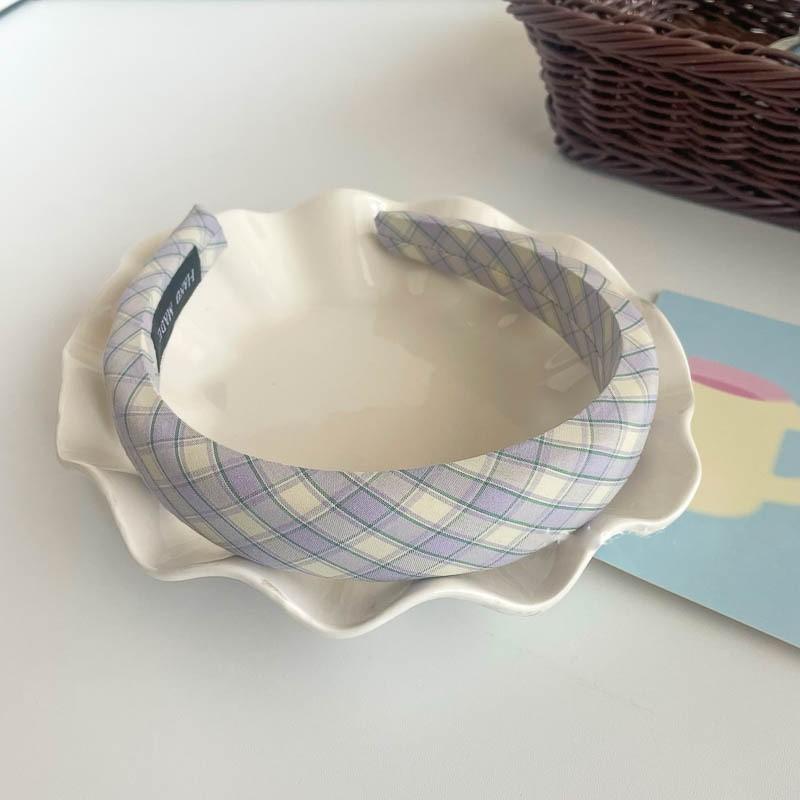 Cloth Plaid Sweet Headband Women's Korean Fashion Fresh Hair Band Outdoor Hair Accessories