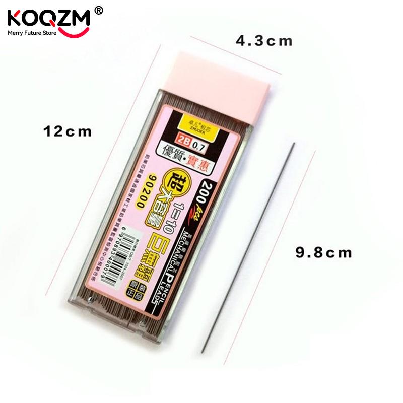 200Pcs/Box 0.5mm/0.7mm Graphite Lead 2B Mechanical Pencil Refill Automatic Pencil Lead New