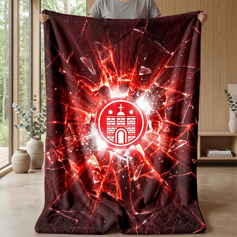 FC St. Pauli Football Print Flannel Blanket, Soft Warm Lightweight Throw Blanket for Sofa Bed Camping