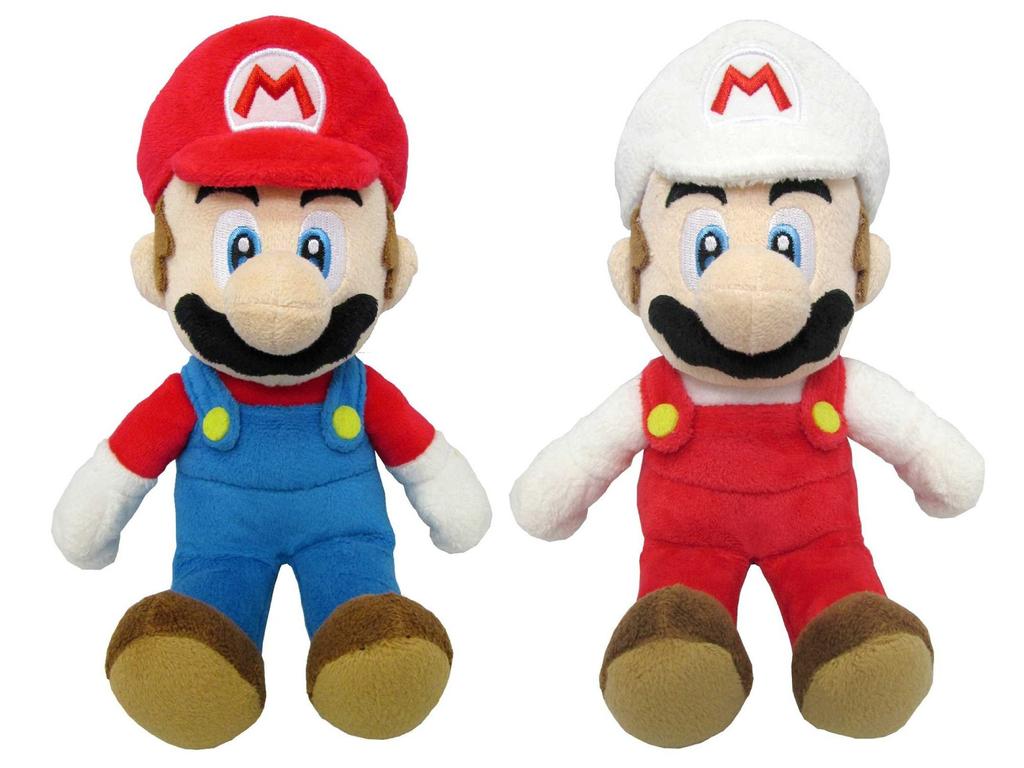 Mario Fire Mario Plush Toy Set of 2 Height Super Mario ALL STAR COLLECTION Kohaku & (S) [Sitting Approx. 18cm]