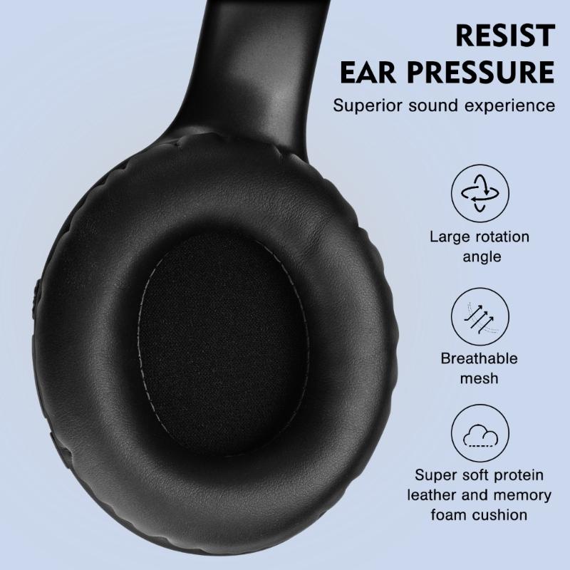 Active Noise Cancelling Headphone Wireless Over Ear Bluetooth-compatible Headphone Deeper Bass for Travel Office