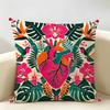 Anatomical Heart Maximalist Floral Art Cushion Cover Durable Hypoallergenic Organic Linen Pillow Cover Washable SkinFriendly