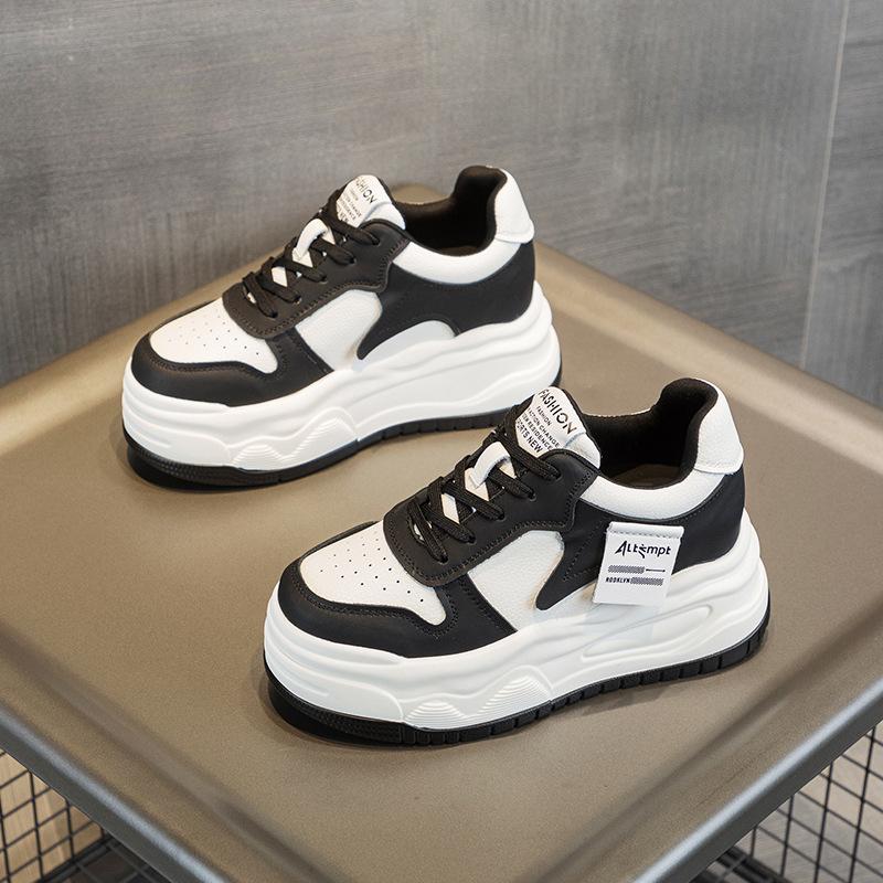 2024 весна, лето и осень новые повседневные туфли из кожи на толстой подошве, удобные и универсальные женские туфли с низким верхом