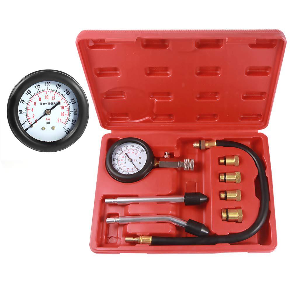 Petrol Engine Cylinder Compression Tester Kit Automotive Tool Gauge for Testing Car Motorcycle Outboard Motor Snowmobile0-300PSI