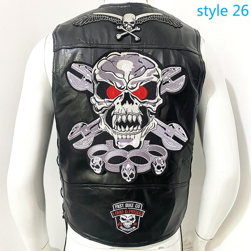 Vest Street Punk Vest Jacket Sleeveless Harley Motorcycle Badge Embroidered Vest