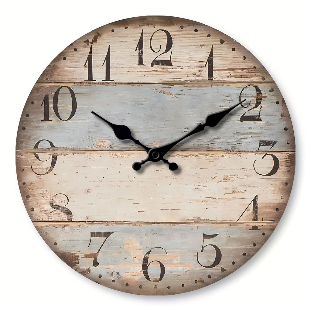 11 inch wall clock decoration silent living room dining room round wood retro creative home European clock