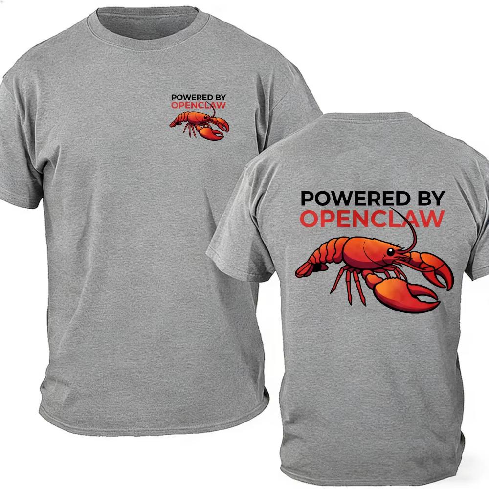 2026 OPENCLAW Red Lobster Logo Oversized TShirt Men Vintage Streetwear Hip Hop Graphic Tee Casual Cotton Short Sleeve Tops