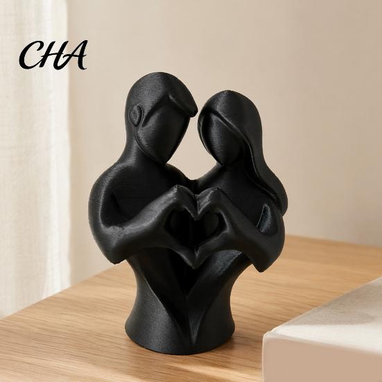 Украшения для пары, 3D-печатная статуэтка сердца, Абстрактная минималистичная фигурка объятий влюбленных, Романтическая настольная невыцветающая фигурка-декор для гостиной