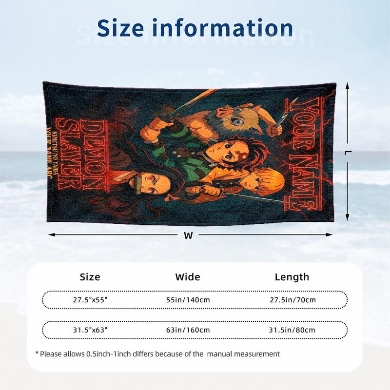 Akaza Demon Slayer Custom Name Beach towels also serve as bath towels summer essential a musthave for the outdoors the beach and the pool