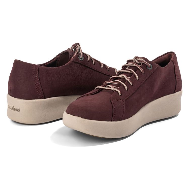 Timberland Berlin Park Durable Comfortable Thick Sole Casual Low Top Running Shoes Women Sneaker Burgundy A1RRJ